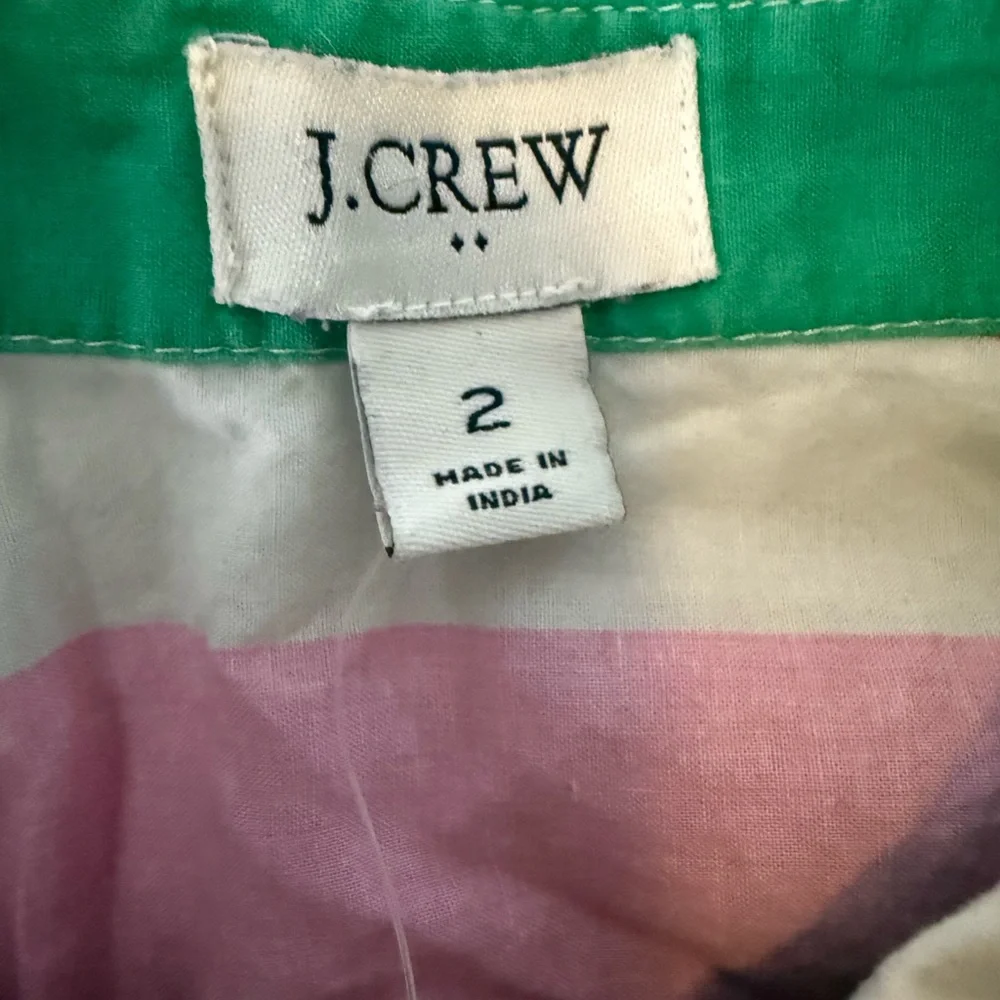J. Crew Sleeveless Striped Collared Midi Dress in Pink, Blue, Green, Yellow, Red